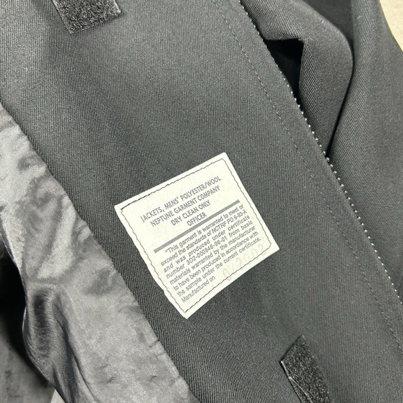 Neptune Military Jacket Mens 50L Long Polyester Wool Bomber Navy Officer Black - Picture 4 of 7